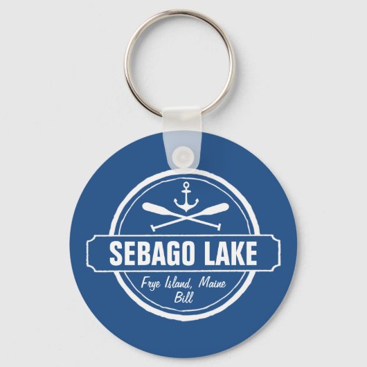Sebago Lake Maine - Gepersonaliseerde stad en naam Sleutelhanger (Voorkant)