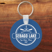 Sebago Lake Maine - Gepersonaliseerde stad en naam Sleutelhanger (Achterkant)