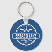 Sebago Lake Maine - Gepersonaliseerde stad en naam Sleutelhanger (Achterkant)