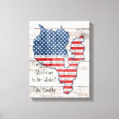 Sebago Lake Maine Kaart Canvas Kunst (Voorkant)