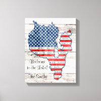 Sebago Lake Maine Kaart Canvas Kunst