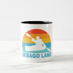 Sebago Lake Maine Kajak Tweekleurige Koffiemok