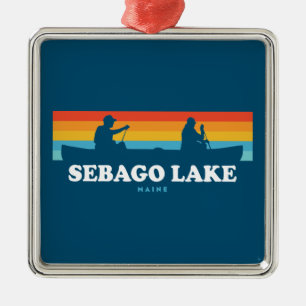 Sebago Lake Maine Kano Metalen Ornament