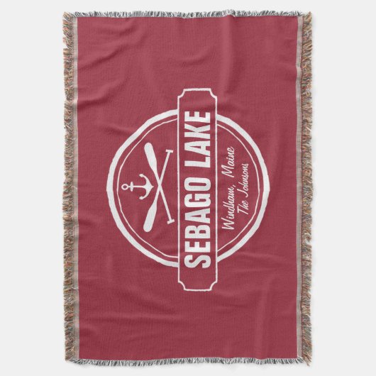 SEBAGO LAKE MAINE PERSONALISEERDE STAD EN NAAM DEKEN (Voorkant Verticaal)