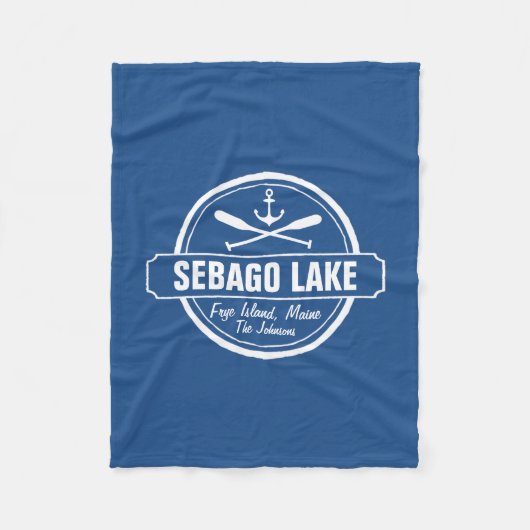 SEBAGO LAKE MAINE PERSONALISEERDE STAD EN NAAM FLEECE DEKEN (Voorkant)