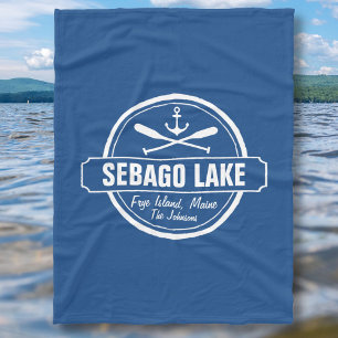 SEBAGO LAKE MAINE PERSONALISEERDE STAD EN NAAM FLEECE DEKEN