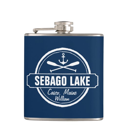 SEBAGO LAKE MAINE PERSONALISEERDE STAD EN NAAM HEUPFLES (Voorkant)