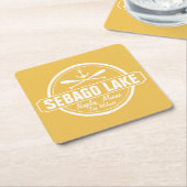 SEBAGO LAKE MAINE PERSONALISEERDE STAD EN NAAM KARTONNEN ONDERZETTERS (Schuin)
