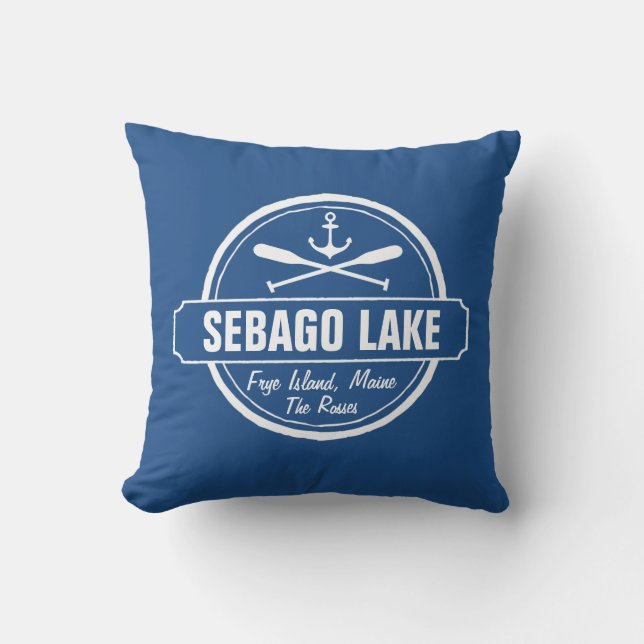 SEBAGO LAKE MAINE PERSONALISEERDE STAD EN NAAM KUSSEN (Voorkant)
