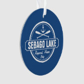 SEBAGO LAKE MAINE PERSONALISEERDE STAD EN NAAM ORNAMENT (voorkant)