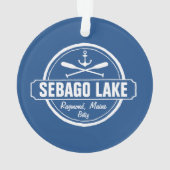 SEBAGO LAKE MAINE PERSONALISEERDE STAD EN NAAM ORNAMENT (achterkant)