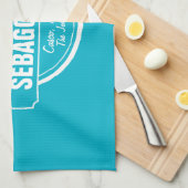 SEBAGO LAKE MAINE PERSONALISEERDE STAD EN NAAM THEEDOEK (Quarter Fold)