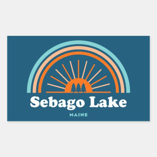 Sebago Lake Maine Rainbow Rechthoekige Sticker (Voorkant)