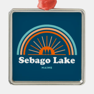 Sebago Lake Maine Regenboog Metalen Ornament