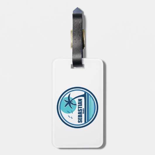 Sebastian Beach Fort Lauderdale Palm Tree Vogels Bagagelabel (Achterkant verticaal)