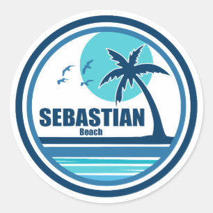 Sebastian Beach Fort Lauderdale Palm Tree Vogels Ronde Sticker
