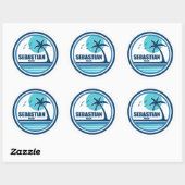 Sebastian Beach Fort Lauderdale Palm Tree Vogels Ronde Sticker (Vel)