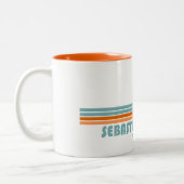 Sebastian Beach Fort Lauderdale Sun Palm Trees Tweekleurige Koffiemok (Links)