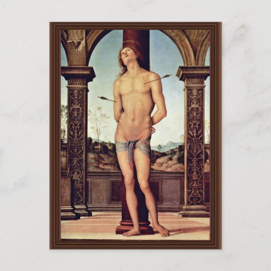 Sebastian by Perugino Pietro (beste kwaliteit) Briefkaart (Voorkant)