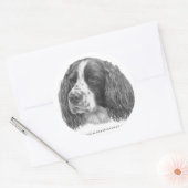 Sebastian, English Springer Spaniel Ronde Sticker (Envelop)