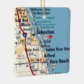 Sebastian Florida Map Keramisch Ornament (Rechts)