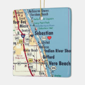 Sebastian Florida Map Keramisch Ornament (Links)