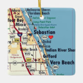 Sebastian Florida Map Keramisch Ornament (Voorkant)