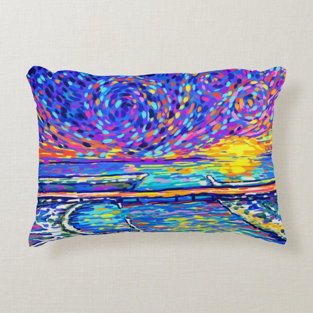 Sebastian Inlet Cotton Snoep Sky Accent Kussen (Voorkant)