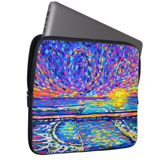 Sebastian Inlet Cotton Snoep Sky Laptop Sleeve (Voorkant Rechts)