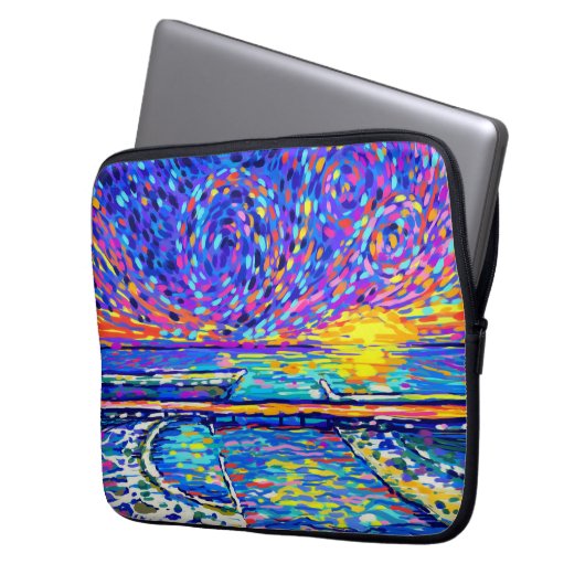 Sebastian Inlet Cotton Snoep Sky Laptop Sleeve (Voorkant Links)