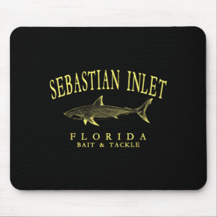 Sebastian inlet florida haai vintage geel kunst muismat