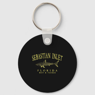 Sebastian inlet florida haai vintage geel kunst sleutelhanger