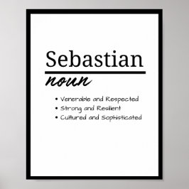 Sebastian, jongen gepersonaliseerde naam definitie poster