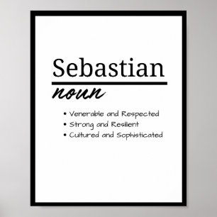 Sebastian, jongen gepersonaliseerde naam definitie poster