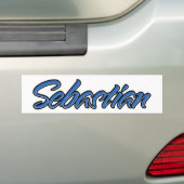 Sebastian Name blue Sticker Autoaufkleber (Op auto)