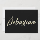 Sebastian Name white gold Handwriting Karte Kaart (Voorkant)