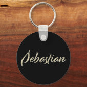 Sebastian Name whitegold Button Schlüsselanhänger Sleutelhanger (Voorkant)