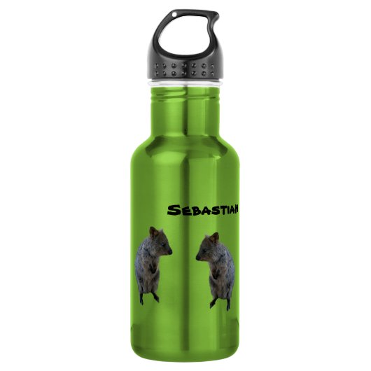 Sebastian Name with 2 Aussie Quokkas, Water Fles (Voorkant)