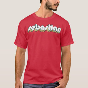 Sebastian Retro Rainbow Typography Vervaagde stijl T-shirt