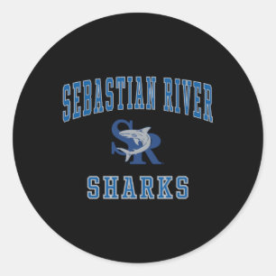 Sebastian River High School Haaien C1 Ronde Sticker