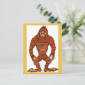 Sebastian sasquach, bigfoot yeti briefkaart (Staand voorkant)