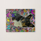 Sebastian the Welsh Corgi in Butterflies Legpuzzel (Horizontaal)