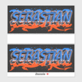 Sebastian Vorname Name Graffiti Aufkleber Sticker (Vel)