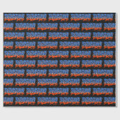 Sebastian Vorname Name Graffiti blue orange Cadeaupapier (Vlak)