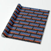 Sebastian Vorname Name Graffiti blue orange Cadeaupapier (Uitgerold)