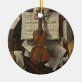 Sebastiano Lazzari Trompe - Violin en Muzieknoten Keramisch Ornament (Voorkant)