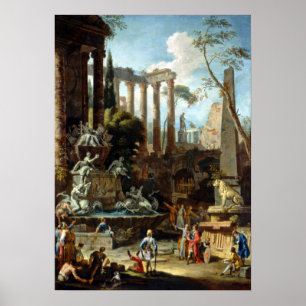 Sebastiano Ricci Marco Ricci Memorial aan admiraal Poster