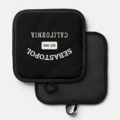 Sebastopol California Sonoma Apple Classic Zwart Pannenlap (Voorkant / Achterkant)