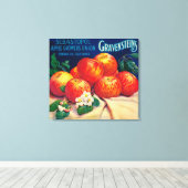 Sebastopol Gravensteins Apple LabelSonoma, CA Canvas Afdruk (Insitu (Houten vloer))