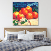 Sebastopol Gravensteins Apple LabelSonoma, CA Canvas Afdruk (Insitu (Slaapkamer))